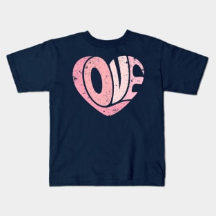 Love typography Pink Trendy Colors Kids T-Shirt